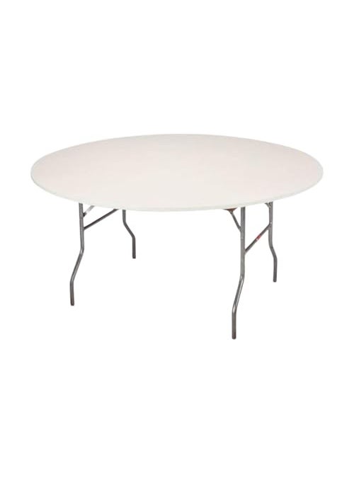 Kwik-Covers KwikCovers 60 Round Fitted Plastic Table Covers Bundle of 5 White 