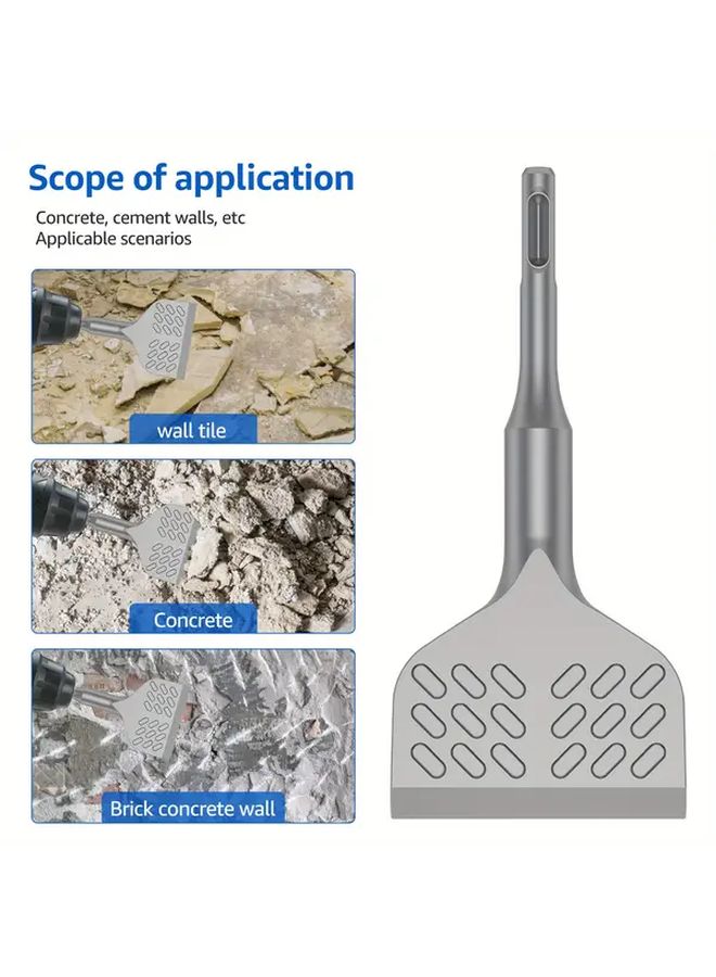 1 Pcs SDS Plus Tile Chisel Carbide Alloy Hammer Drill Tool Ergonomic Handle Polished Finish Anti Wrinkle Design For Tile Removal Wall And Floor Scraper Concrete Home Renovation Re Grouting Alternative Integrated Thumb Nut Sturdy Hand Grip - Image 4
