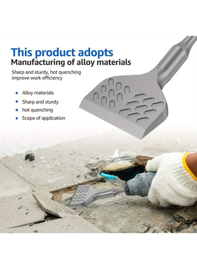 1 Pcs SDS Plus Tile Chisel Carbide Alloy Hammer Drill Tool Ergonomic Handle Polished Finish Anti Wrinkle Design For Tile Removal Wall And Floor Scraper Concrete Home Renovation Re Grouting Alternative Integrated Thumb Nut Sturdy Hand Grip - Image 5