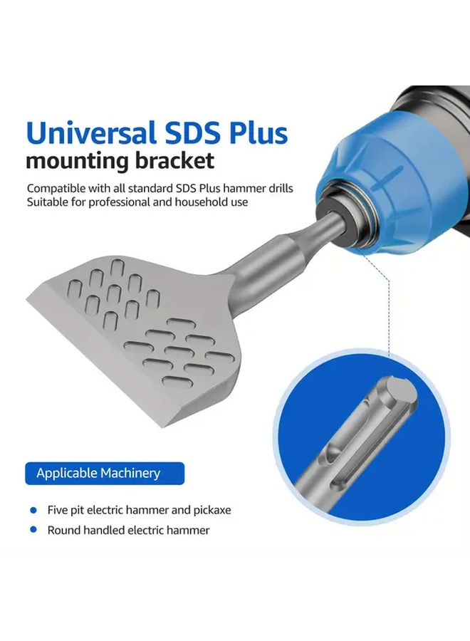 1 Pcs SDS Plus Tile Chisel Carbide Alloy Hammer Drill Tool Ergonomic Handle Polished Finish Anti Wrinkle Design For Tile Removal Wall And Floor Scraper Concrete Home Renovation Re Grouting Alternative Integrated Thumb Nut Sturdy Hand Grip - Image 3