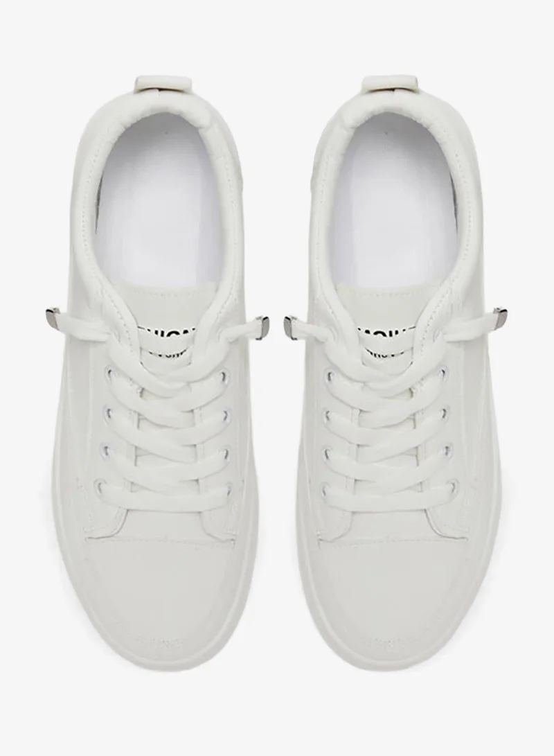 Take Two  White Chunky Sole Lace-Up Sneakers for Women | Best Price UAE