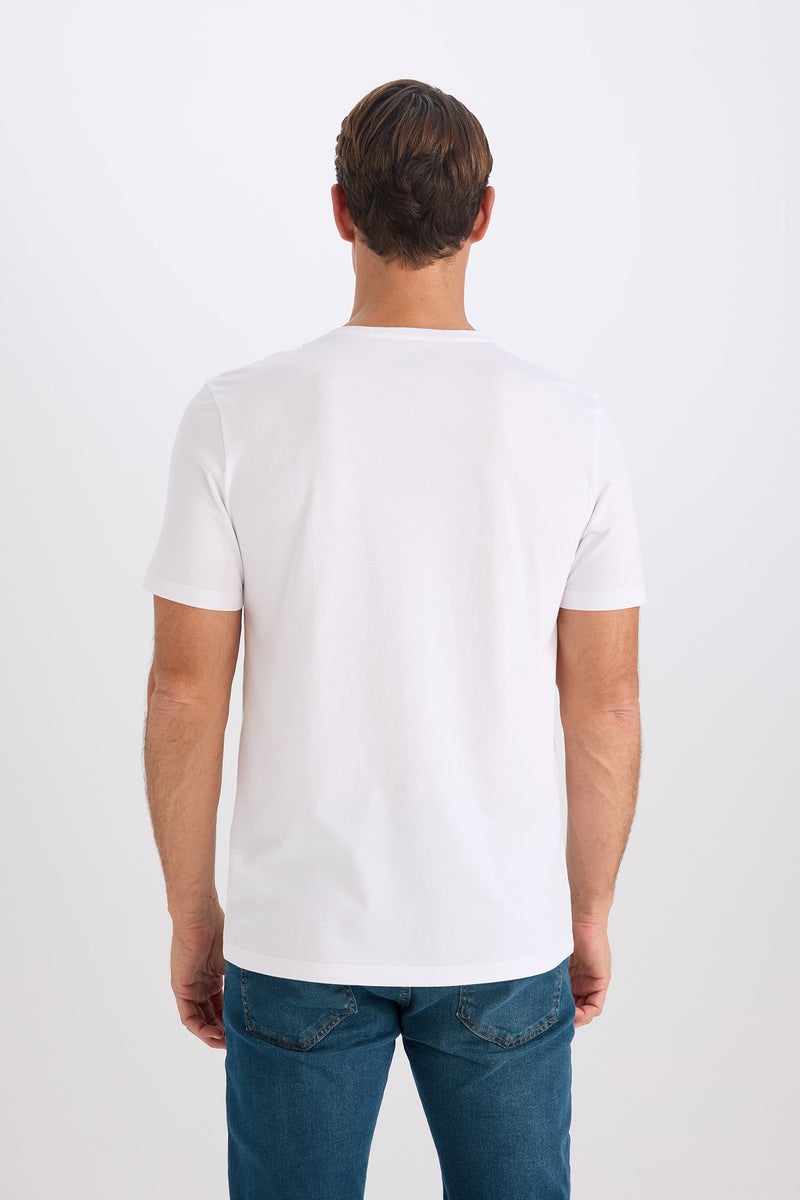 DeFacto Man Slim Fit Crew Neck Basic Short Sleeve T-Shirt - Image 4