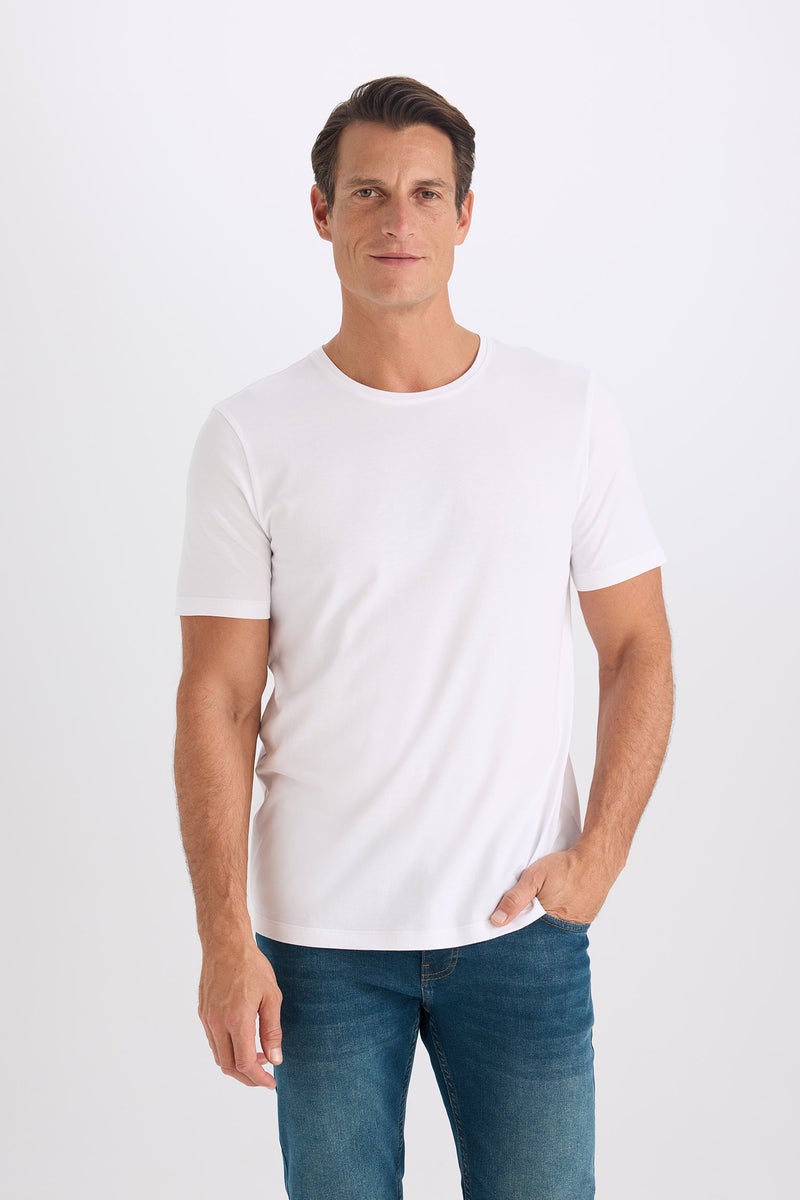 DeFacto Man Slim Fit Crew Neck Basic Short Sleeve T-Shirt - Image 1