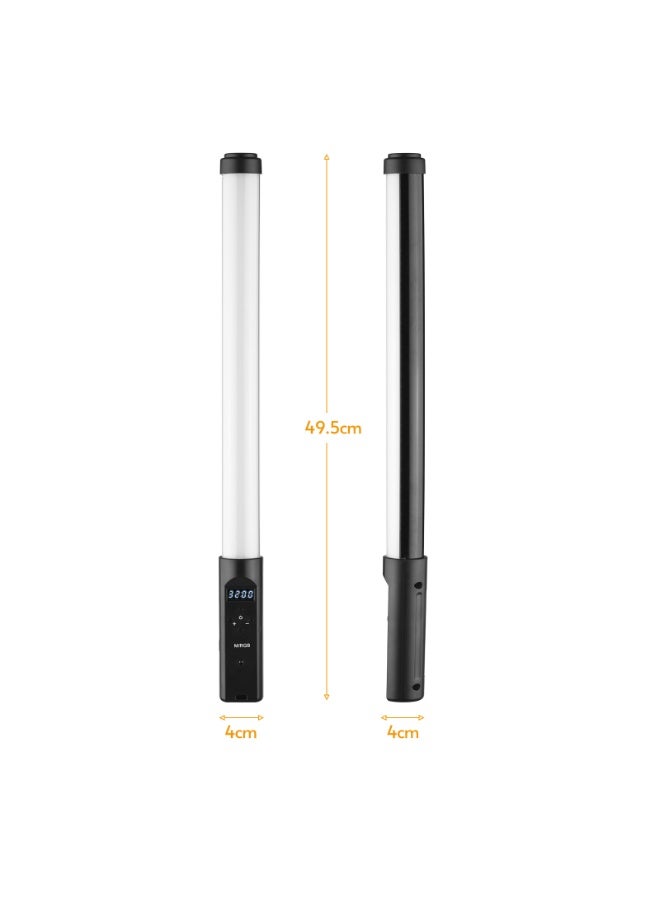كيبول مصباح فيديو LED أنبوبي RGB محمول باليد، قابل للتعتيم من 3200 كلفن إلى 5500 كلفن، مع 9 تأثيرات إضاءة ملونة، وبطارية مدمجة، وجهاز تحكم عن بعد، مثالي لمدونات الفيديو والبث المباشر وتصوير المنتجات والصور الشخصية. - Image 3