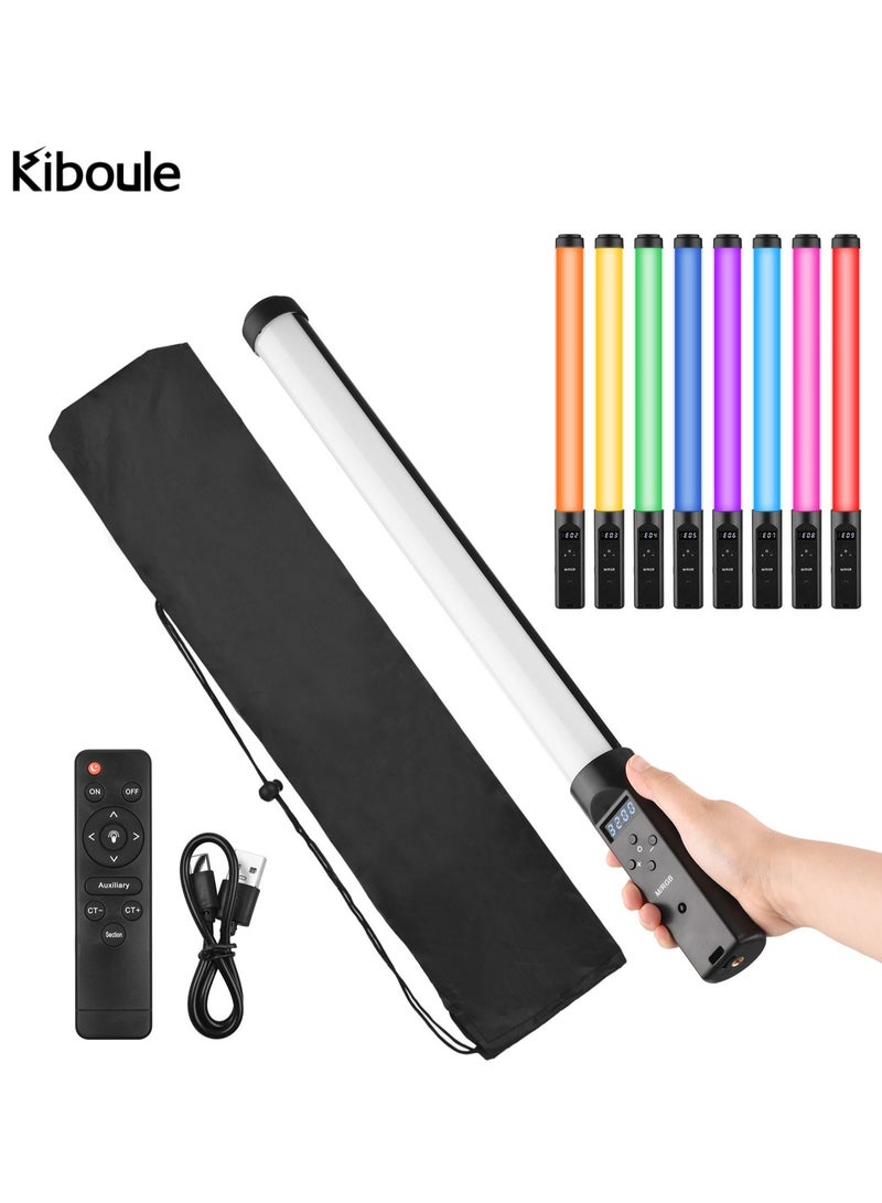 كيبول مصباح فيديو LED أنبوبي RGB محمول باليد، قابل للتعتيم من 3200 كلفن إلى 5500 كلفن، مع 9 تأثيرات إضاءة ملونة، وبطارية مدمجة، وجهاز تحكم عن بعد، مثالي لمدونات الفيديو والبث المباشر وتصوير المنتجات والصور الشخصية. - Image 1