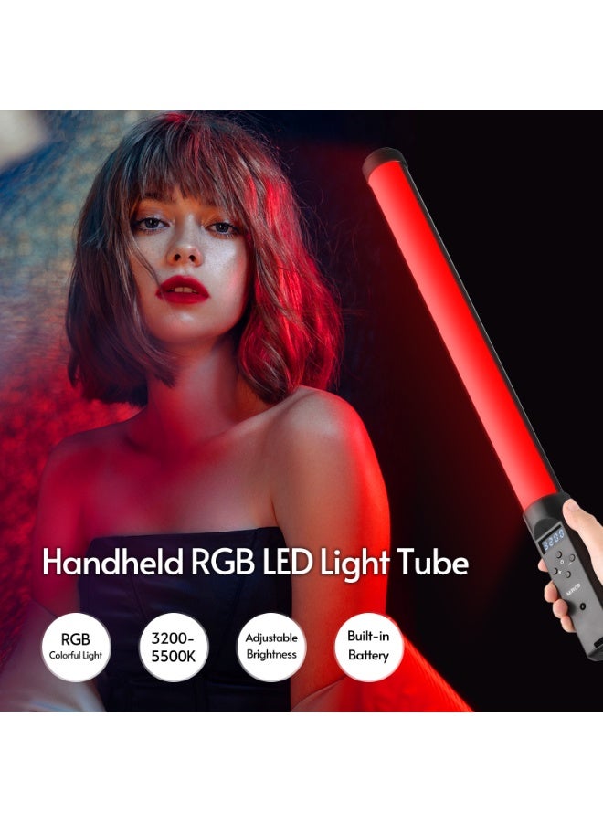 كيبول مصباح فيديو LED أنبوبي RGB محمول باليد، قابل للتعتيم من 3200 كلفن إلى 5500 كلفن، مع 9 تأثيرات إضاءة ملونة، وبطارية مدمجة، وجهاز تحكم عن بعد، مثالي لمدونات الفيديو والبث المباشر وتصوير المنتجات والصور الشخصية. - Image 5