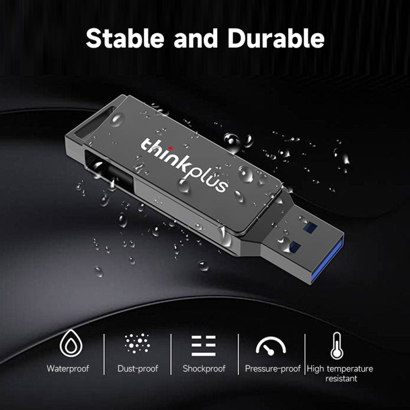 32GB USB Flash Drive: Dual-port Design, Type-C Compatible, 360° Rotating Zinc Alloy Shell - Shockproof Wear-resistant, Portable Storage with Keyring Attachment for Multi-device Users - Image 5