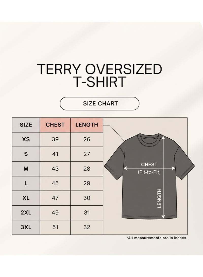 Shuyukh Unisex Heavyweight Oversized Terry T-Shirt 260 GSM Cotton Blend Drop Shoulder Loose Fit - Image 3