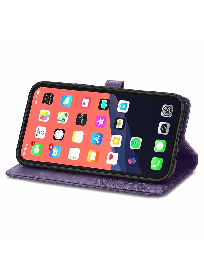 Zaboon Case For iPhone 13 Pro Mandala Flower Embossed Horizontal Flip Leather Case with Holder & Three Card Slots & Wallet & Lanyard - Image 4