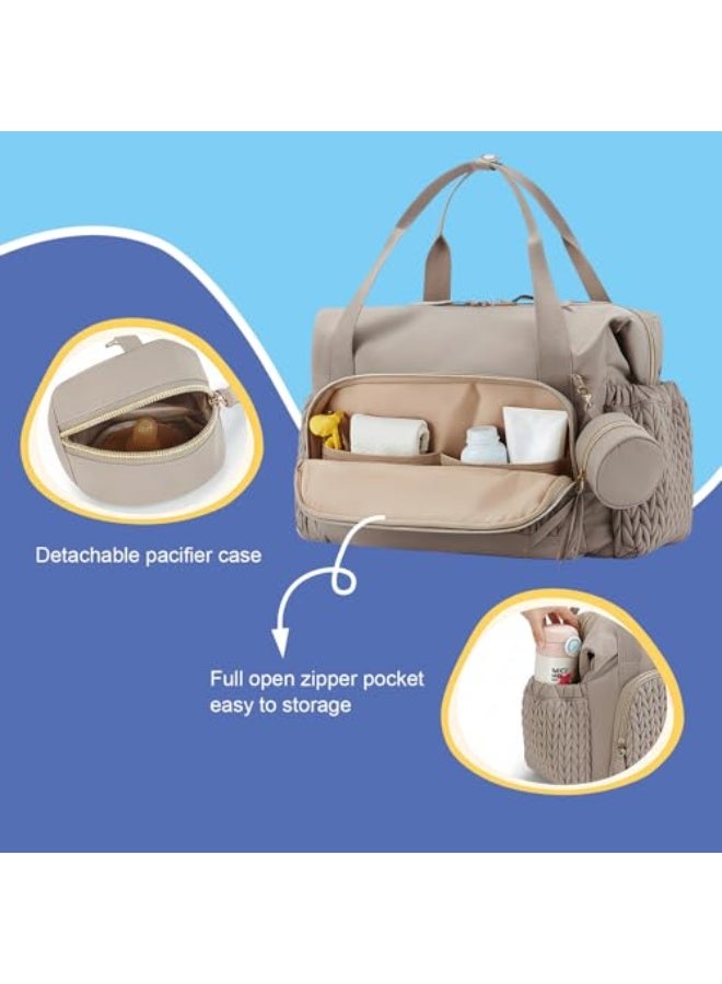 حقيبة حفاضات بتصميم توت، كبيرة السعة، مخصصة للمواليد ولتنظيم وحمل أغراض الأطفال الرضع أثناء السفر، مزودة بحافظة للهياء ومفرش لتغيير الحفاض، كما أنها مفيدة كمنظم متعدد الوظائف للأم والأب من لاكسدامر. - Image 2