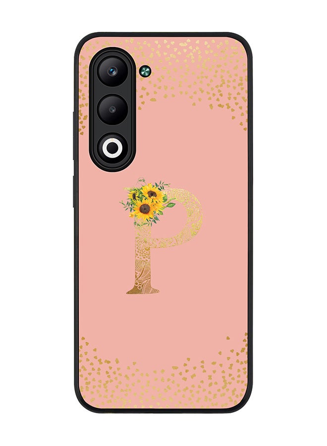 Stylizedd For Oppo A5 5G / A5 4G Case,Slim fit Camera Protection, Shockproof Thin Phone cover  - Custom Floral Monogram - P  (Rose Pink )