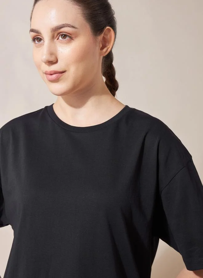Cult Women Black Lounge Oversized T-Shirt