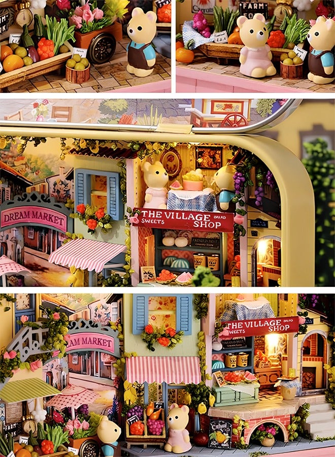 Dollhouse Miniature with Furniture,DIY Dollhouse Kit Mini Iron Box Theater,1:24 Scale Creative Room Best Birthday Gift for Adult Lover Girl Friend Birthday Gift (Q03)  - Image 4