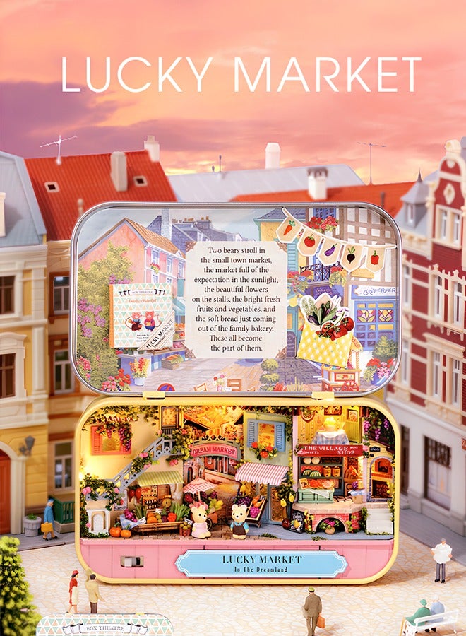 Dollhouse Miniature with Furniture,DIY Dollhouse Kit Mini Iron Box Theater,1:24 Scale Creative Room Best Birthday Gift for Adult Lover Girl Friend Birthday Gift (Q03)  - Image 2