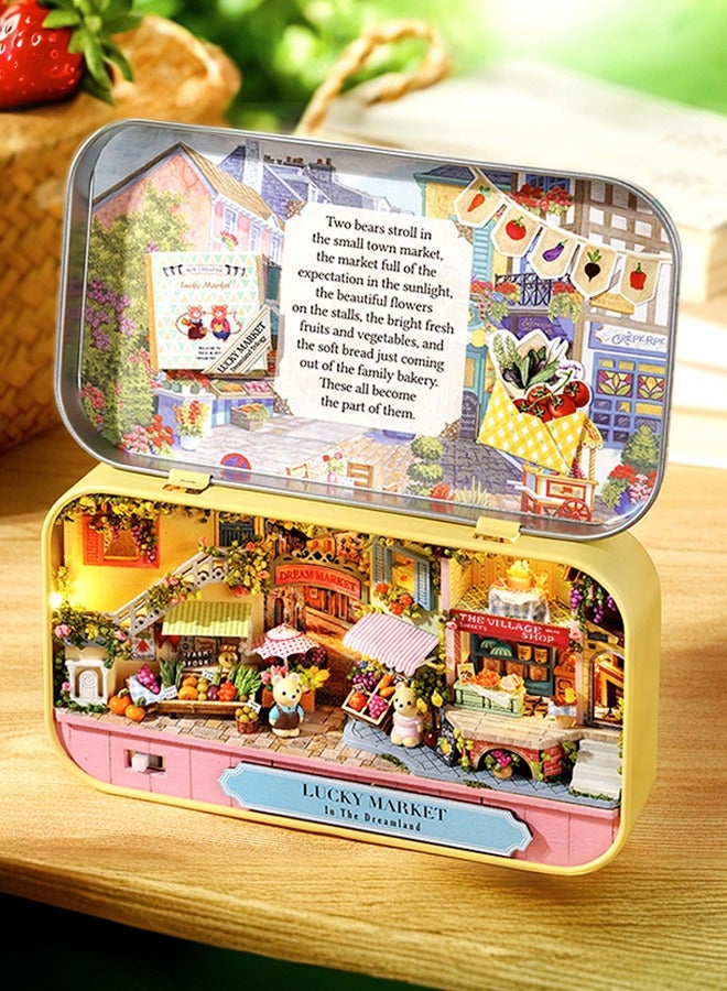 Dollhouse Miniature with Furniture,DIY Dollhouse Kit Mini Iron Box Theater,1:24 Scale Creative Room Best Birthday Gift for Adult Lover Girl Friend Birthday Gift (Q03)  - Image 3