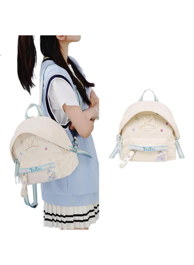 toutou Women'S Travel Season Large Capacity Big Ear Dog Casual All-Match Female Backpack Cream Double Shoulder Bag - Image 2