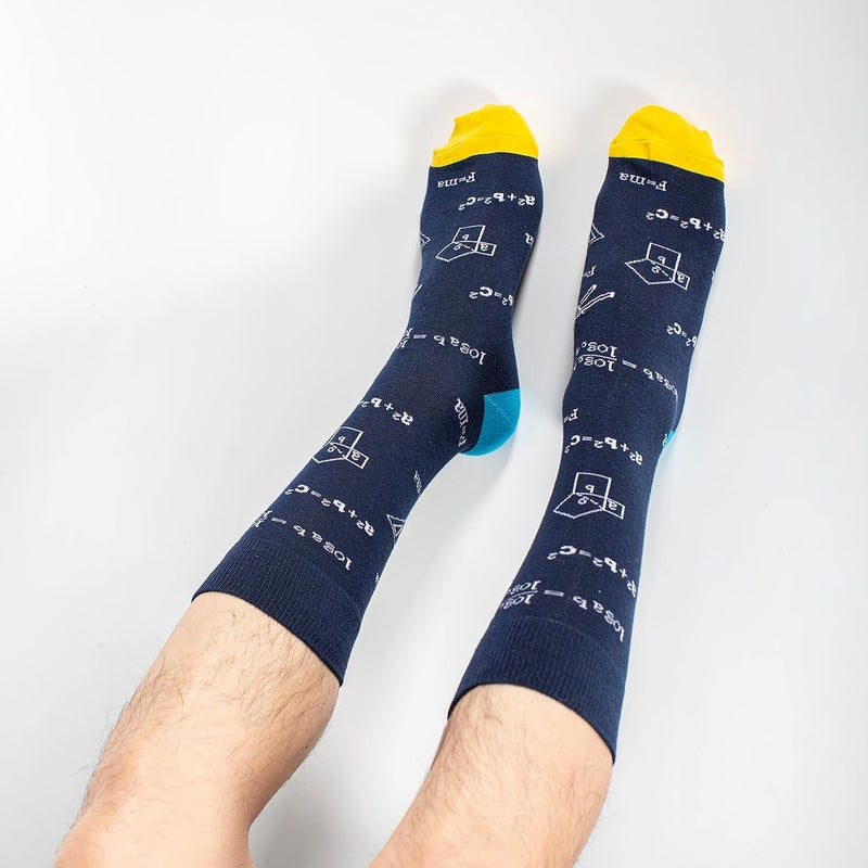 BISOUSOX Mens Dress Socks Funny Fun Colorful Crazy Funky Crew Socks for Men Novelty Happy Cotton Size 9-12 - Image 4
