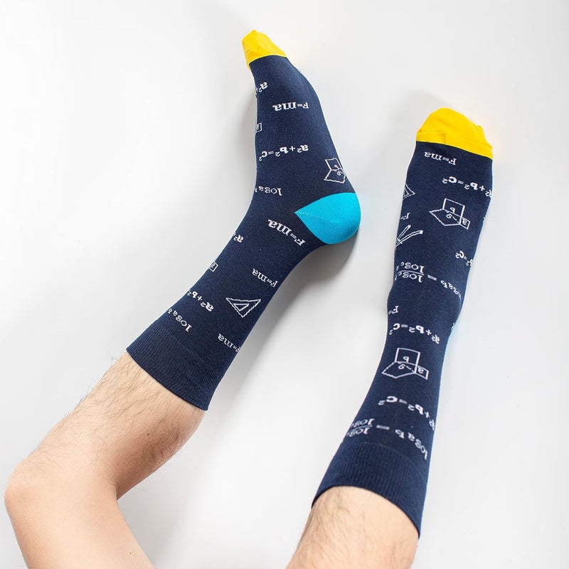 BISOUSOX Mens Dress Socks Funny Fun Colorful Crazy Funky Crew Socks for Men Novelty Happy Cotton Size 9-12 - Image 5