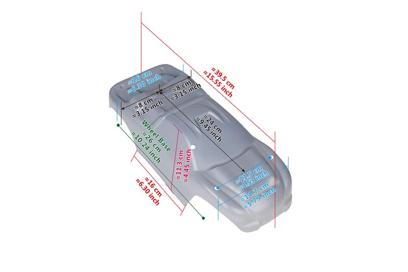 SummitLink Custom Body Clear Unpainted with Stickers Clear Body Compatible for 1/10 Scale RC Car or Truck (Truck not Included) R-C-01 - Image 3