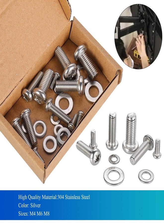 HanTof Universal VESA TV Mount Hardware Kit - 24pcs M4, M6, M8 Stainless Steel Screws and Washers for TV and Monitor Mounts - Image 5