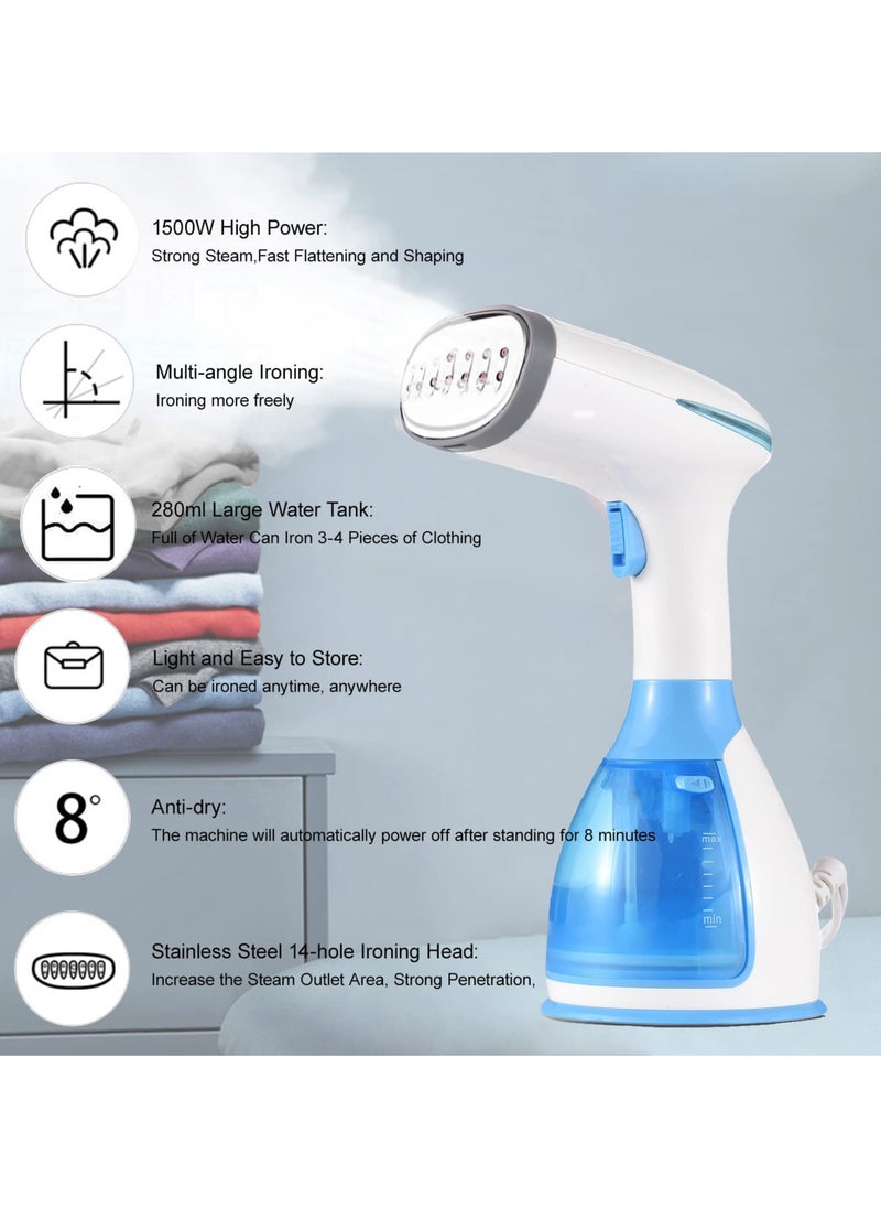 MAKS & CO. - 1500W Handheld Steamer, 280ml Handheld Steamer for Clothes, Fast Heating and Strong Steam Penetration - Image 1