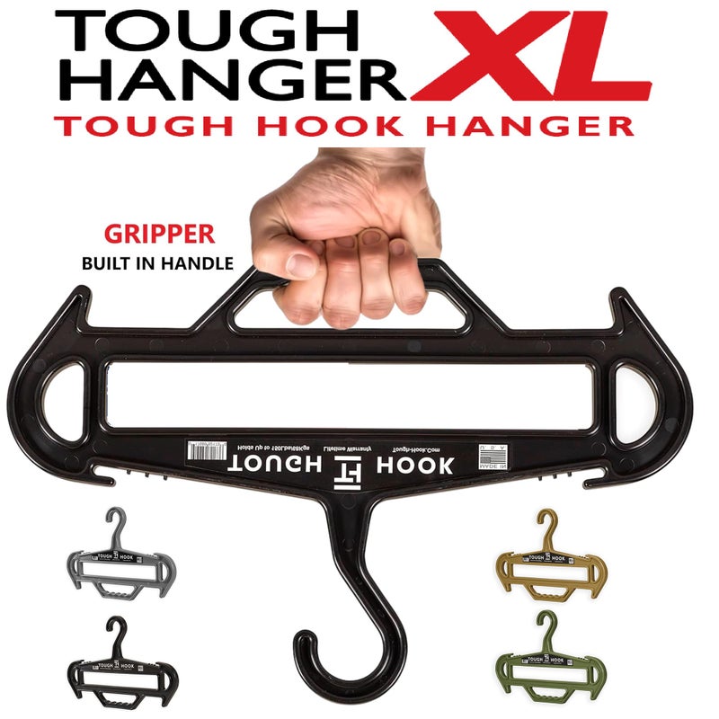 Tough Hook خطاف قوي XL | وحش من خطاف | صنع في أمريكا | ثقيل الوزن فائق الجودة X-Large | معدات خارجية، معدات الغوص بدلة الغوص وملابس ثقيلة - خطاف بسعة 180 رطل | مزود بمقبض حمل مدمج، 1 أسود - Image 3