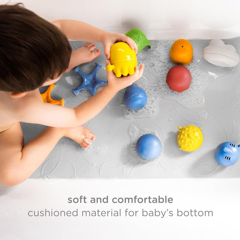 Ubbi Non-Slip Baby Bath Mat, Powerful Suction Cups, Baby Bath Tub Time Essentials, Gray - Image 5