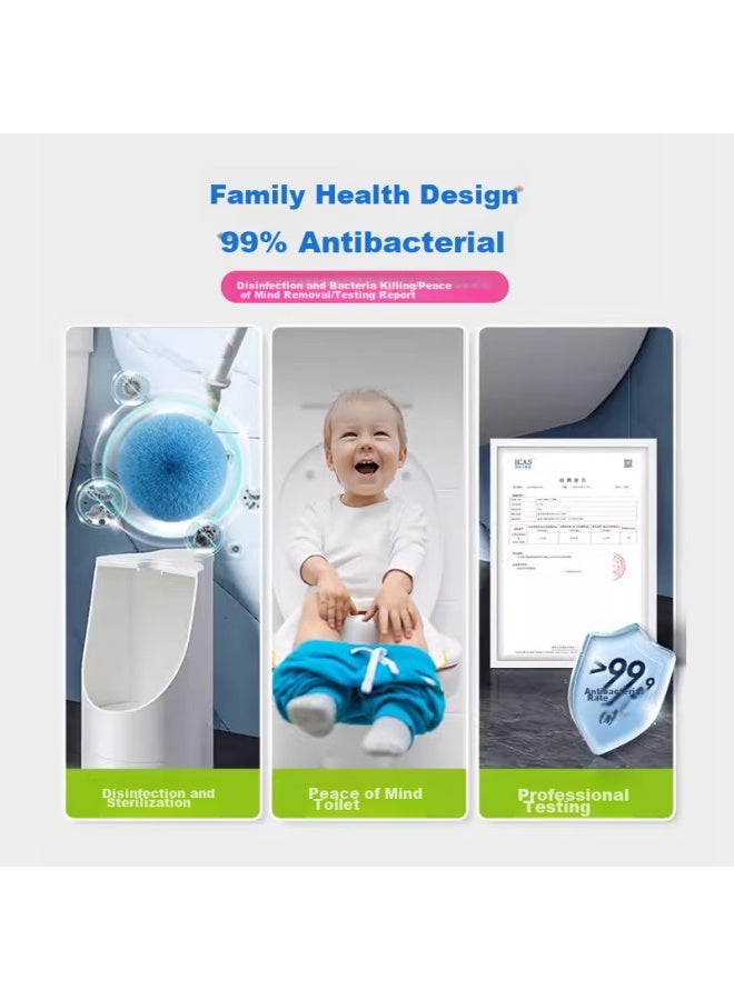 Condor Toilet Brush Set For Home Use, No Dead Angle, Bathroom Cleaning Brush, Antibacterial Soft Bristle Brush With Base - Image 4