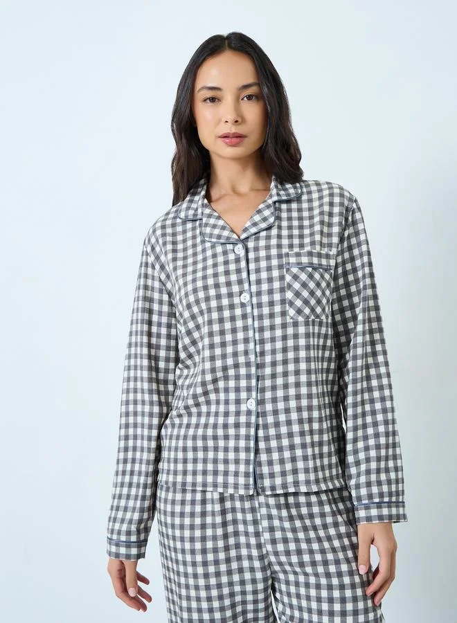 تايك تو طقم بيجاما من بنطال وبلوزة كاروهات صغيرة