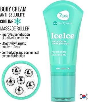 7Days جل الجسم المبرد المضاد للسيلوليت 7Days للعناية بالبشرة الكورية مع أسطوانة تدليك للنساء يرطب البشرة ويحرق الدهون ويعمل على تنعيم البشرة وتخفيفها - Image 4