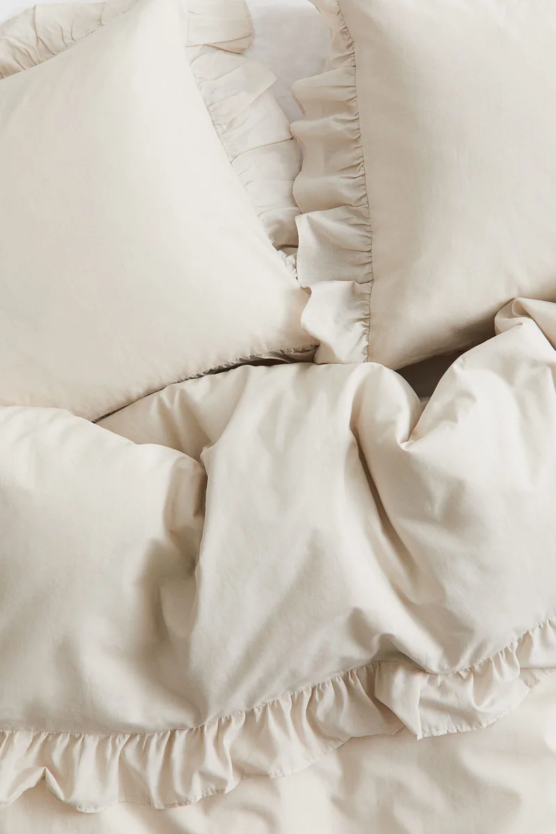 H&M Flounced double/king duvet cover set