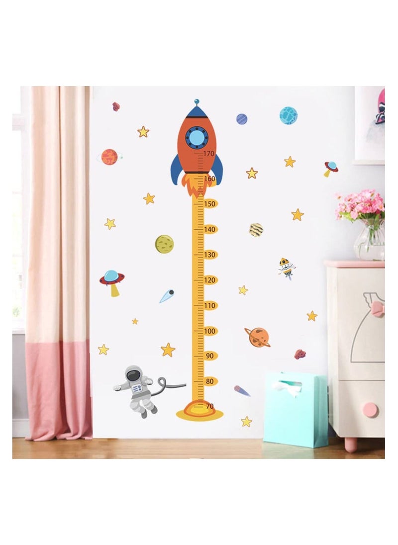 Y&D Cartoon Space Rocket Height Chart Sticker Growth Measurement Removable Wall Decal Children Kids Baby Home Room Nursery DIY Decorative Adhesive Art Mural  - Image 3