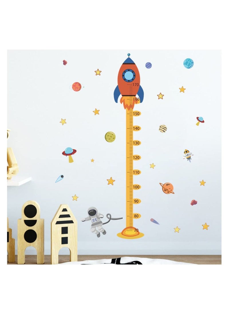 Y&D Cartoon Space Rocket Height Chart Sticker Growth Measurement Removable Wall Decal Children Kids Baby Home Room Nursery DIY Decorative Adhesive Art Mural  - Image 4
