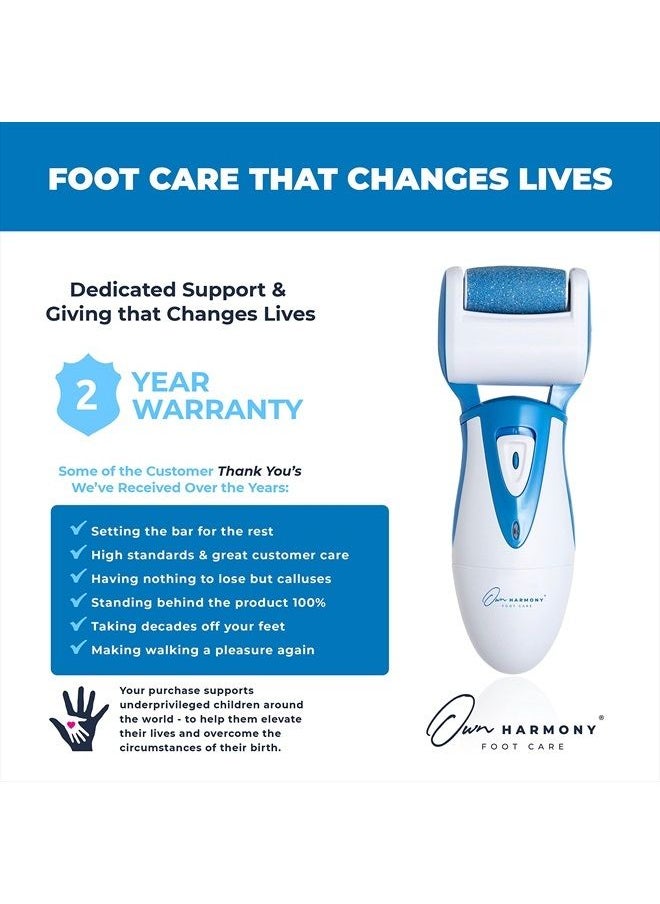 Own Harmony - Electric Callus Remover: Own Harmony Professional Pedicure Tools Foot Care for Women, Rechargeable Foot Scrubber, CR900 Electronic Feet File Pedi Sander Best for Hard Cracked Dry Dead Skin, 3 Rollers - Image 1