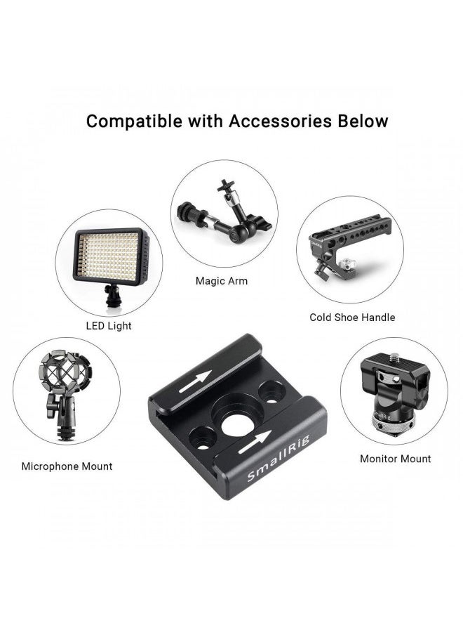 SMALLRIG - SMALLRIG Cold Shoe Mount Adapter with 1/4 Thread Hole for Camera and Camcorder Rigs 1241 - Image 1