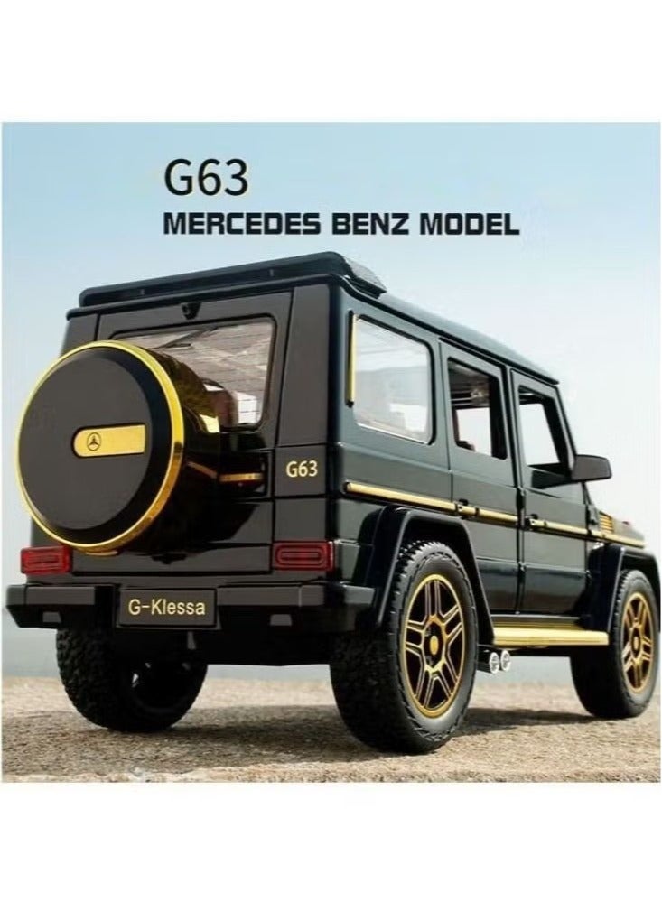 Mercedes Benz G63 AMG 1:32 Scale Model Car, Diecast Model Cars Zinc Alloy Pull Back Toy car with Sound and Light for Kids Boy Girl Gift Black Gold - Image 1