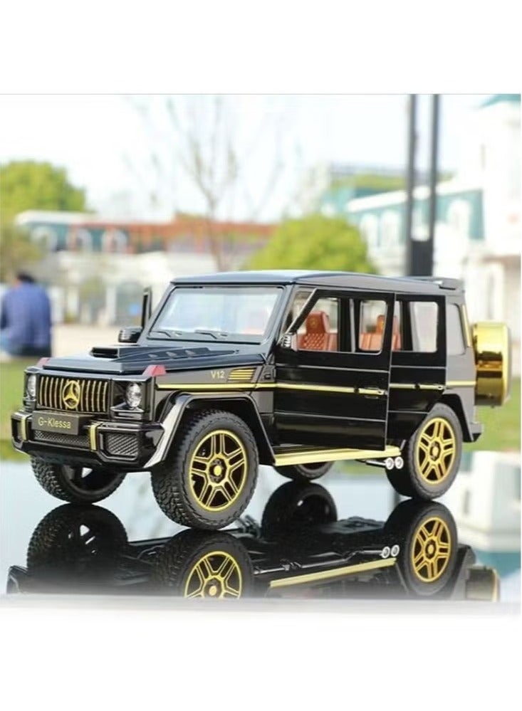 Mercedes Benz G63 AMG 1:32 Scale Model Car, Diecast Model Cars Zinc Alloy Pull Back Toy car with Sound and Light for Kids Boy Girl Gift Black Gold - Image 2