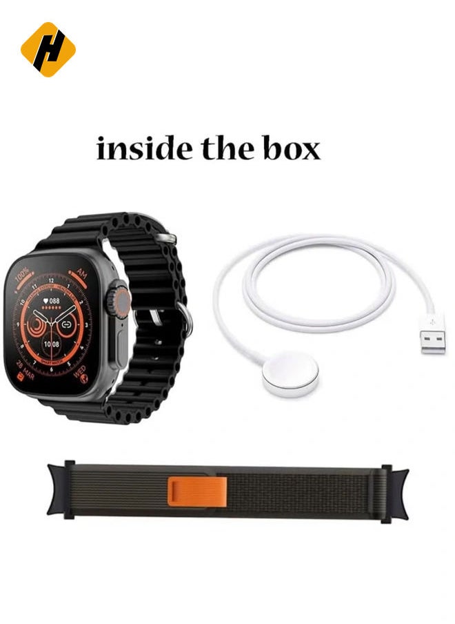HuHa - HK 11 Ultra 49mm Smart Watch with Full Touch AMOLED Display, 2 Straps & Wireless Charger - Compatible with Android & iOS - Image 1