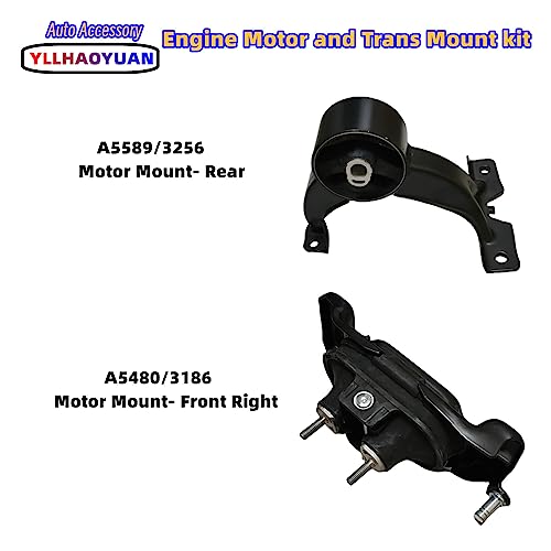 Yllhaoyuan Engine Motor Mount 4pcs for 2011-2017 Do-dge Grand Caravan 3.6L 2012-15 Ram C/V 3.6L 2011-2015 Chrysler Town & Country 3.6L 2011-2014 VW Routan 3.6L Replacement for A5577 A5665 A5480 A5589 - Image 4