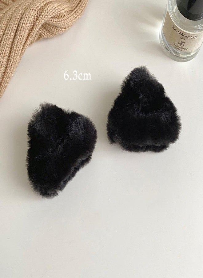 Erioctry 4 PCS Plush Cat Ears Hair Claw Clips Fuzzy Triangle Hair Clips Barrettes Forehead Hair Bangs Clip Headwear Halloween Cosplay Costume Hair Accessories for Women - Image 5