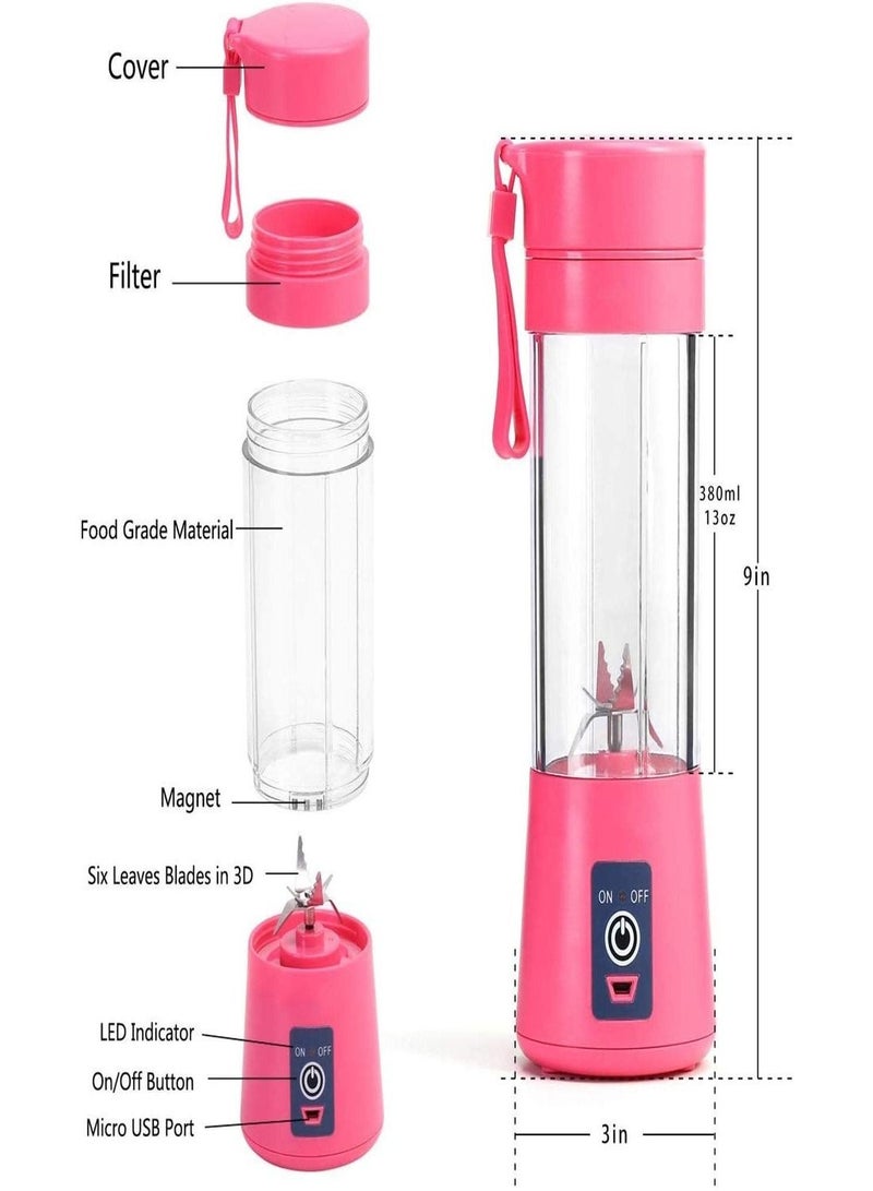Biki Portable HIGH QUALITY,USB Handheld Rechargeable Juicer Cup, Blender With 6-Blades for Fruits and Vegetables - Image 2