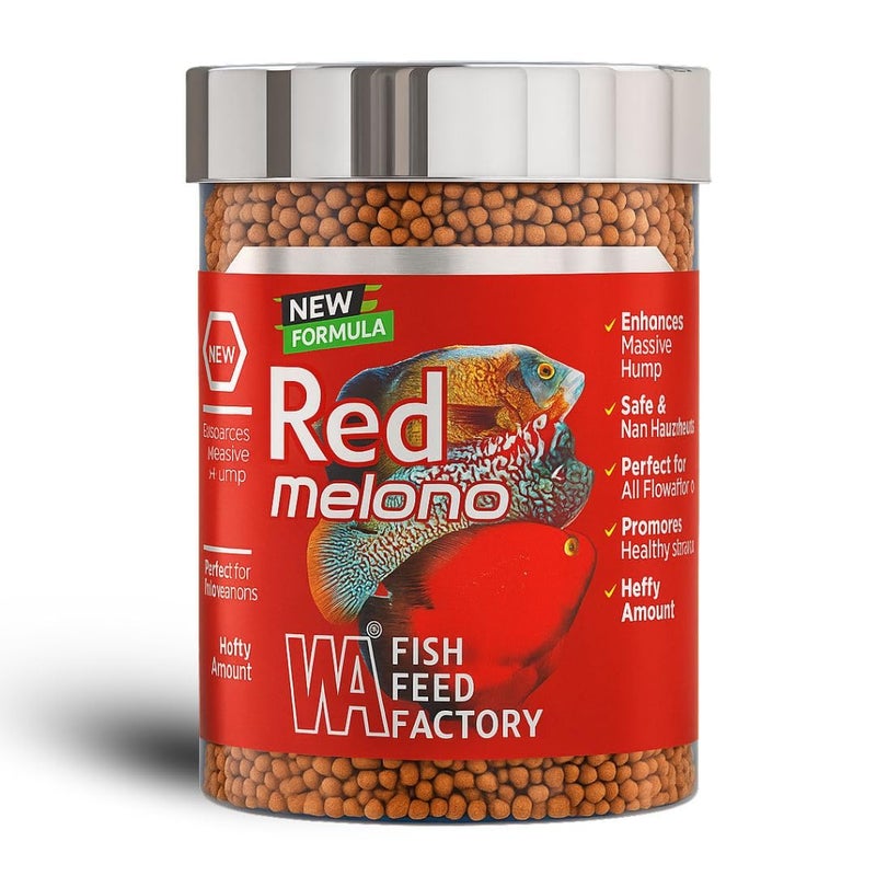VAYINATO® WA Red Melano 220g - Aquarium Fish Feed | Natural Color Enhancer for Parrot, Flowerhorn, Oscar & Similar Fish | No Synthetic Colorants or Preservatives | Floating Pellets - Image 1