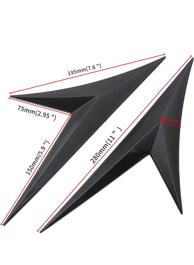 Loquat 2-Piece V-Shaped Car Spoiler Side Wing - Image 3