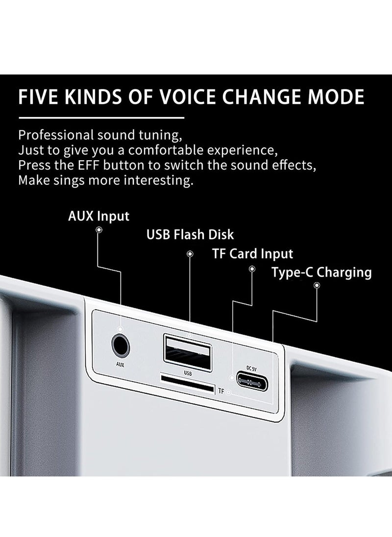 JAJEEK Karaoke Machine with 2 Wireless Microphones, Portable Bluetooth Karaoke Speaker PA System with Echo and Vocal Cut, TF Card, AUX-In, USB Flash Disk Support – Perfect for Indoor & Outdoor Parties, Family Gatherings, and Singing Fun - Image 4