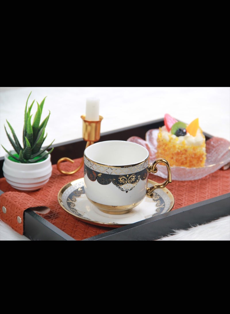 Tea or cappuccino cups and saucers set  - Image 3