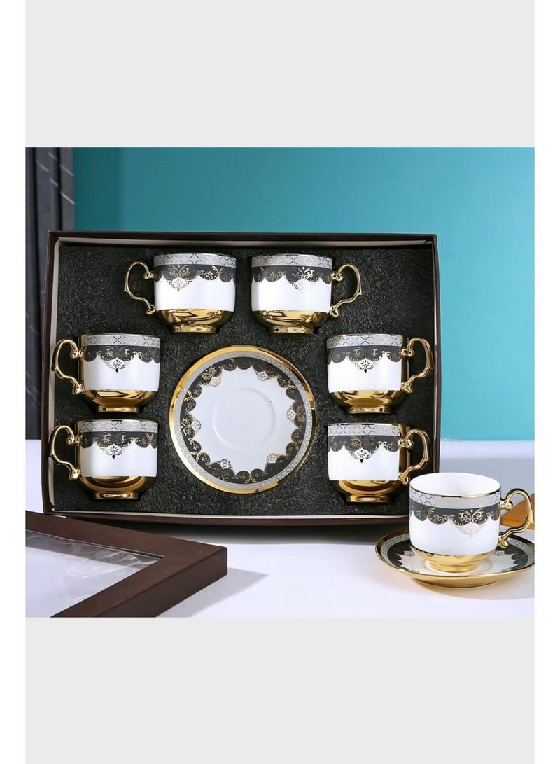 Tea or cappuccino cups and saucers set  - Image 4