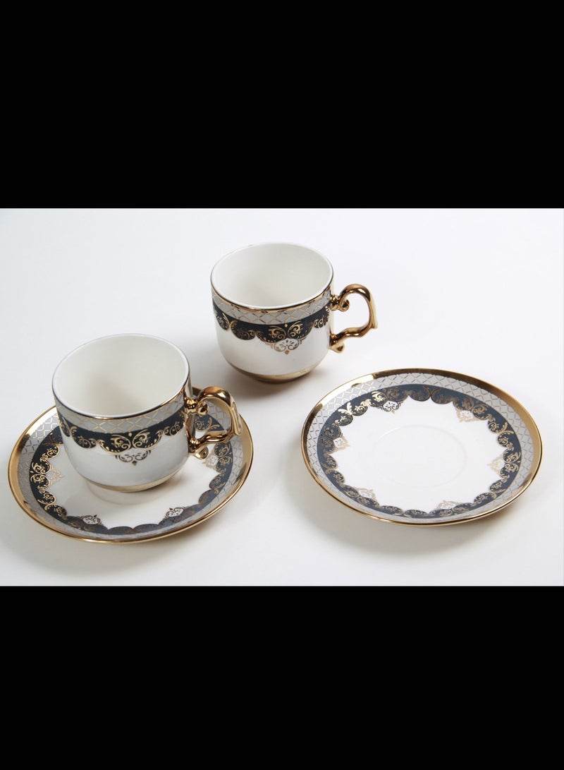 Tea or cappuccino cups and saucers set  - Image 2