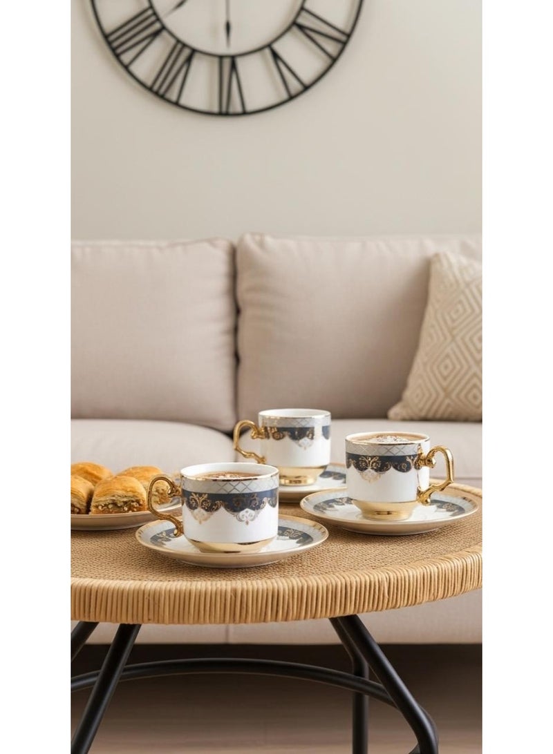 Tea or cappuccino cups and saucers set - Image 3