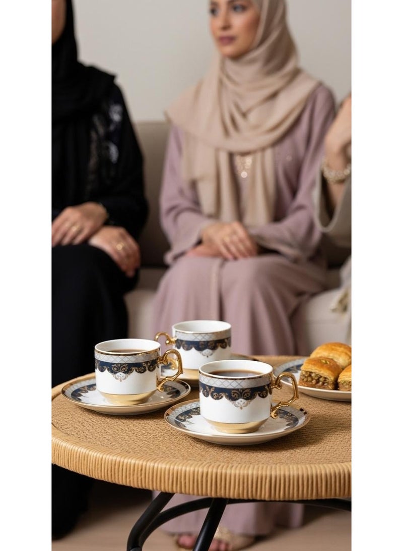 Tea or cappuccino cups and saucers set - Image 4