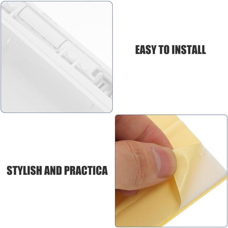 Waterproof Adhesive Wall Socket Cover, White Plastic Dual-gang 86-type Protective Outlet Box for Outdoor Electrical Panel Protection, 2pcs - Image 3